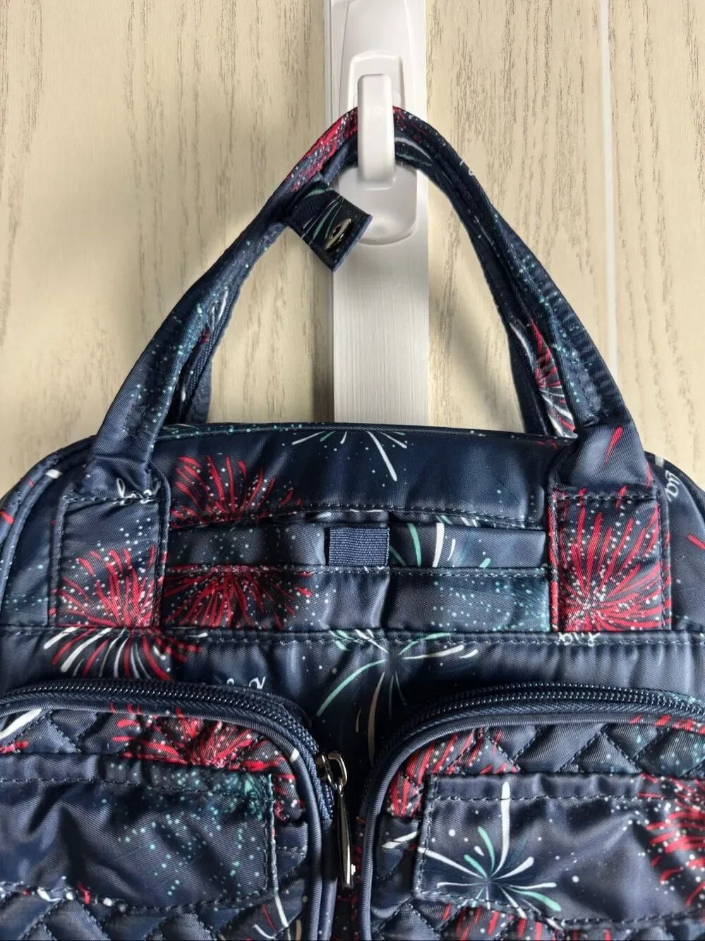 NWOT Lug Mini Puddle Jumper Backpack Navy Blue Fireworks Double Handle